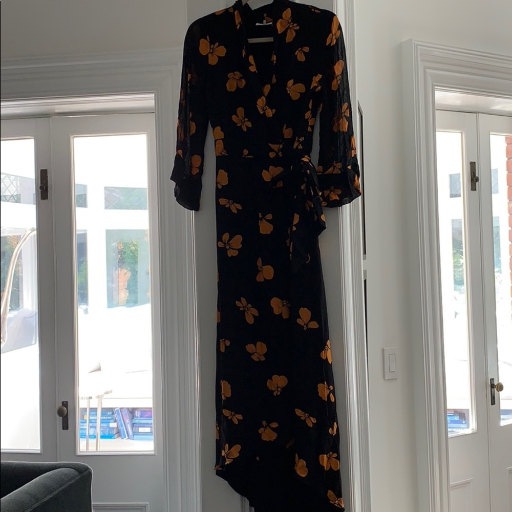 Ganni floral print wrap dress M